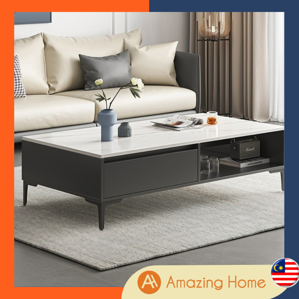 Amazinghome Cm Elegant Two Tone Coffee Table Nordic Style Marble