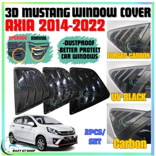 Perodua Axia Car D Mustang Cover Carbon Window Cover