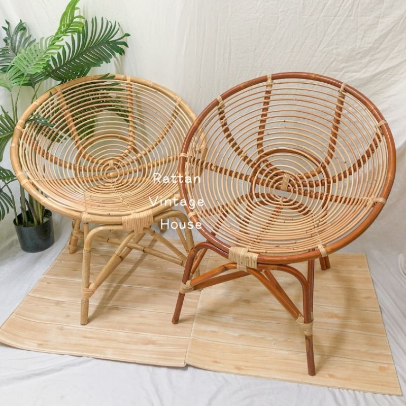 Rattanvintage Handmade Rattan Chair Rattan Chair With Backrest