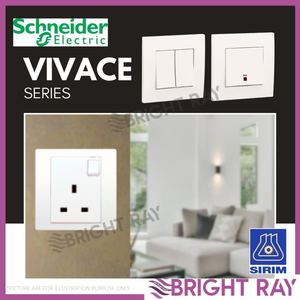 Schneider Vivace Series Switch Socket Outlet Switches Sirim Approved