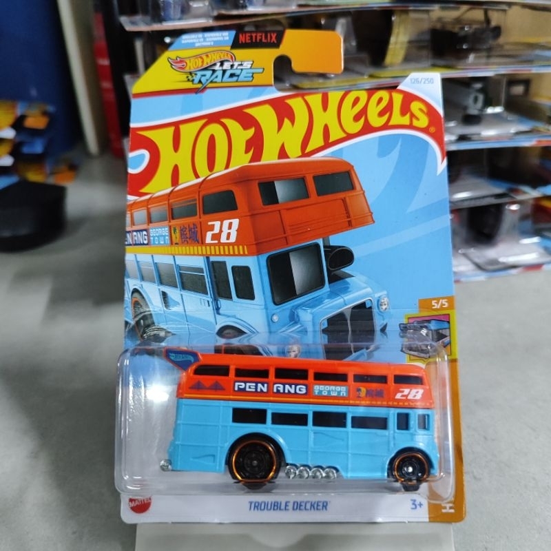 Hot Wheels Trouble Decker Orang Blue Shopee Malaysia