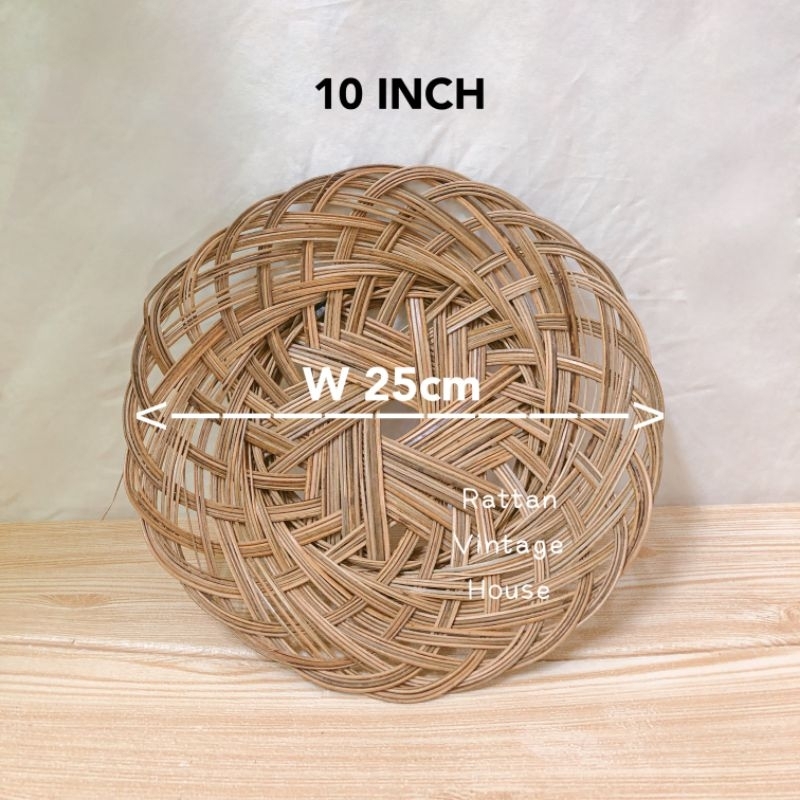 Rattanvintage Piring Lidi Anyaman Pinggan Rattan Lidi Woven Food