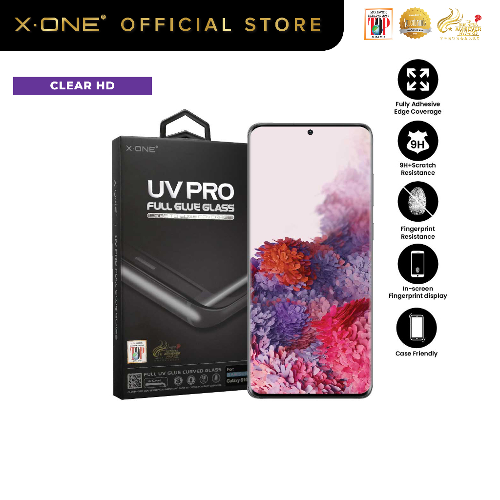 X One Uv Pro Full Glue Glass Clear Screen Protector Samsung Galaxy