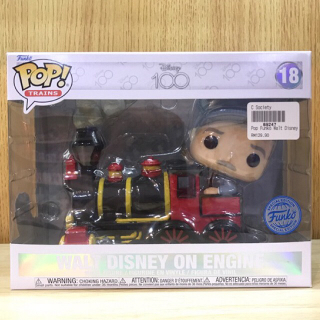 Ready Stock Funko Pop Trains Disney 100 Walt Disney On Engine