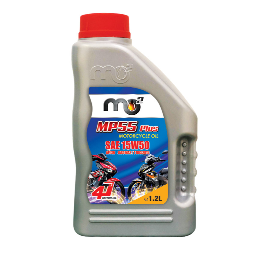 MO2 MP55 PLUS 4T SAE 15W50 SEMI SYNTHETIC MOTORCYCLE ENGINE OIL 1 2