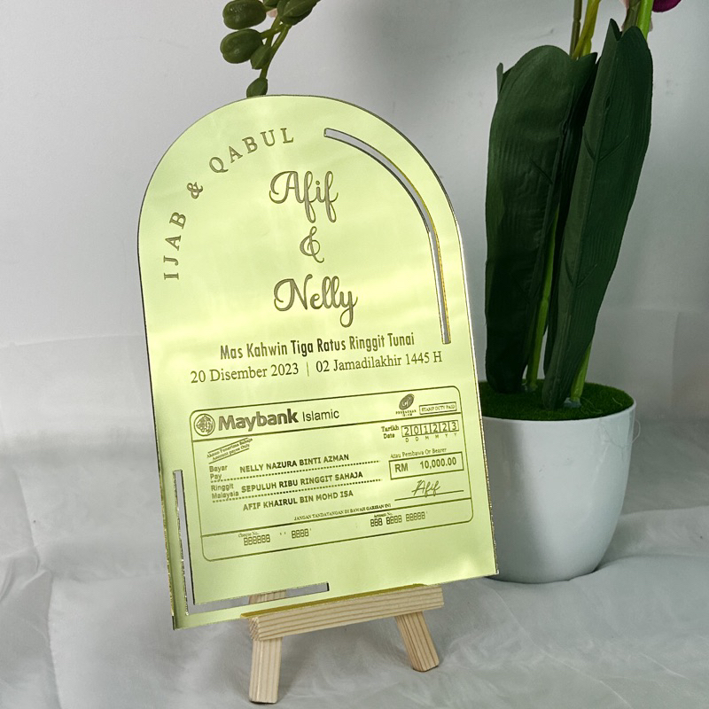 Plat Hantaran Mas Kahwin Ijab Qabul Hantaran Acrylic Wood Design