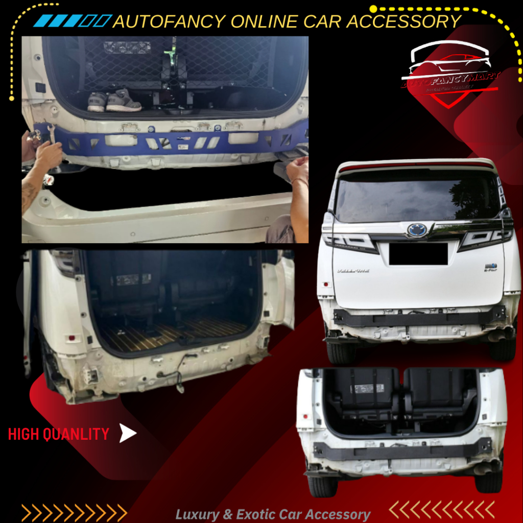 Toyota Alphard Vellfire Rear Bar Agh Black Blue Steel Anti