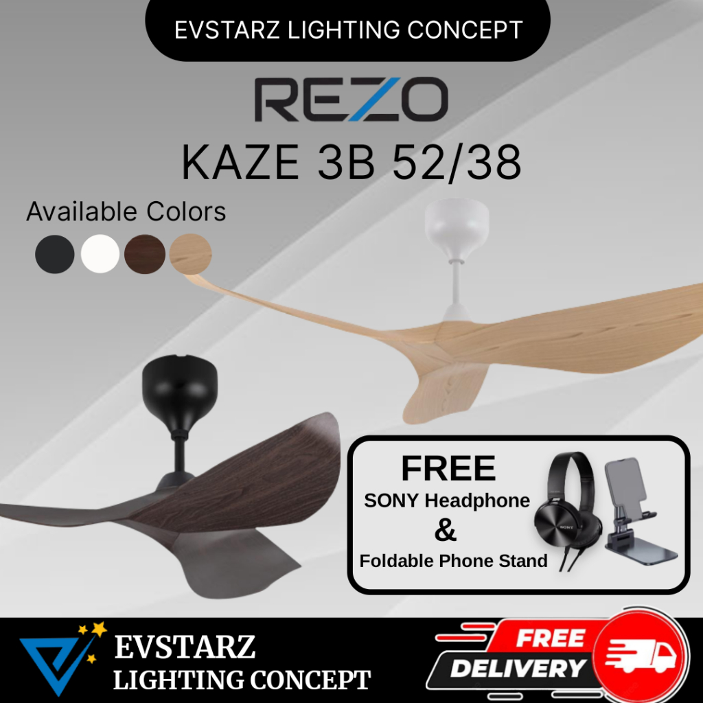 Rezo Kaze B Inches Dc Remote Control Ceiling Fan Shopee Malaysia