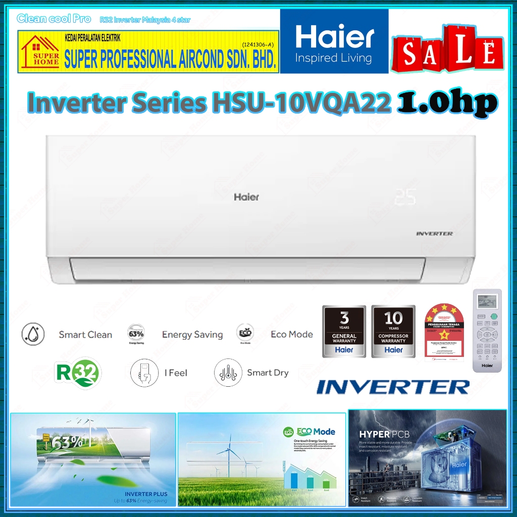 Haier Hp Inverter Air Conditioner Hsu Vqa R Energy Saving