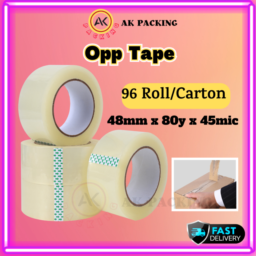 AKPACKING Opp Tape 48mm X 80M 96roll Ctn Fragile Tape Salotape