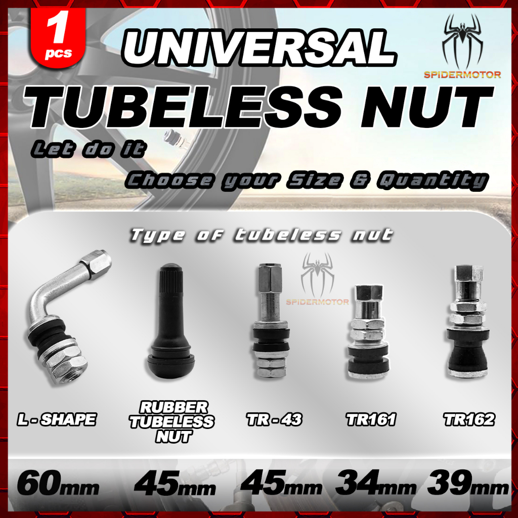 TUBELESS NUT UNIVERSAL FOR ALL MOTORCYCLE MODEL RUBBER TR162