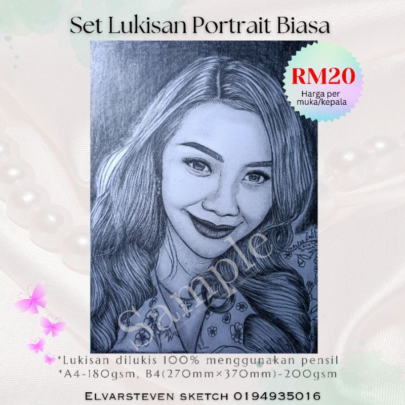 Lukisan Portrait Biasa Lukisan Baju Tradisi Shopee Malaysia