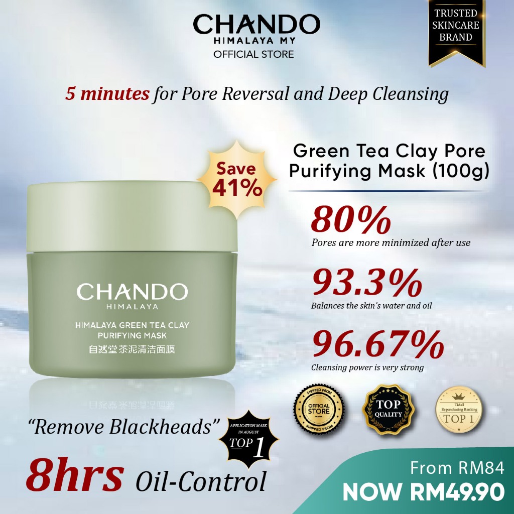 Chando Himalaya Green Tea Clay Pore Cleansing Purifying Mask 100g