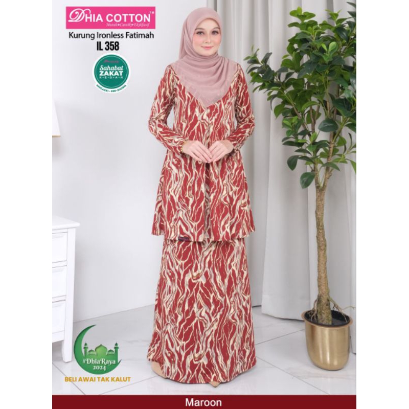 Ready Stock Kurung Ironless Fatimah By Dhia Koleksi Raya Shopee