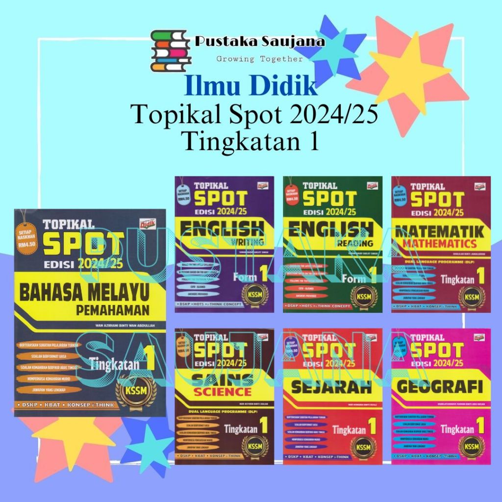 Saujana ILMU DIDIK Topikal Spot KSSM 2024 25 Tingkatan 1 Shopee