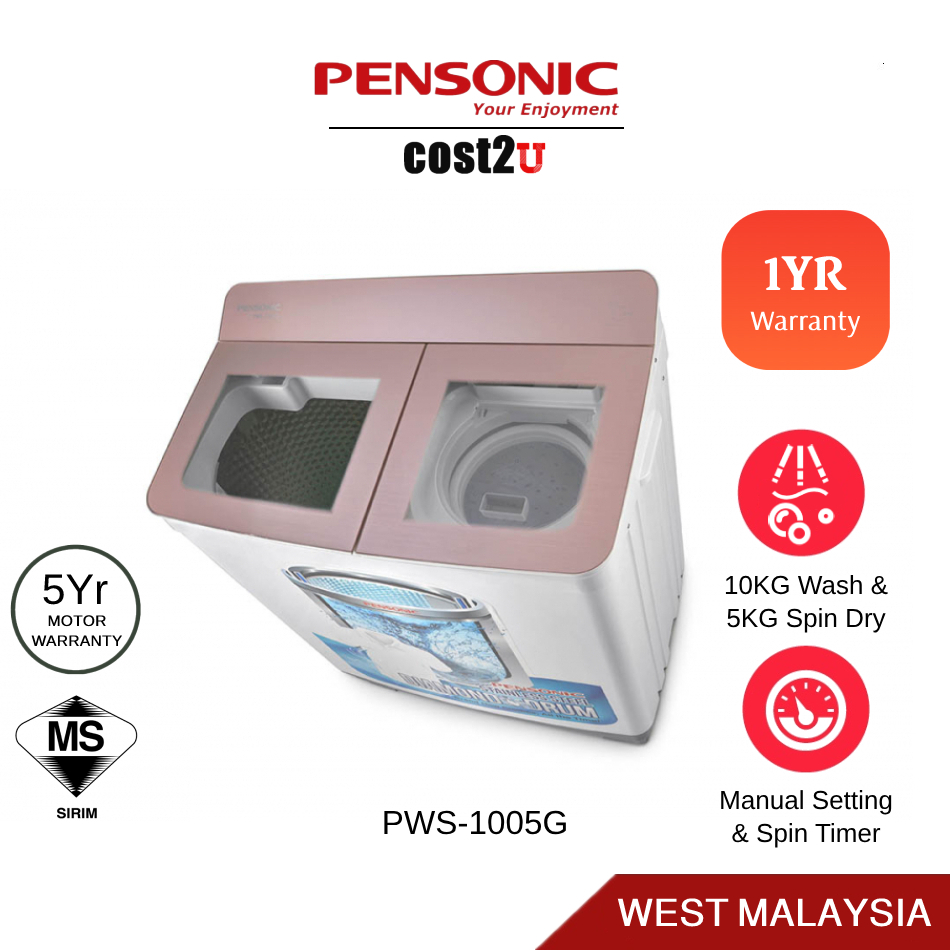 Pensonic 10KG Semi Auto Washing Machine PWS 1005G Mesin Cuci Washer