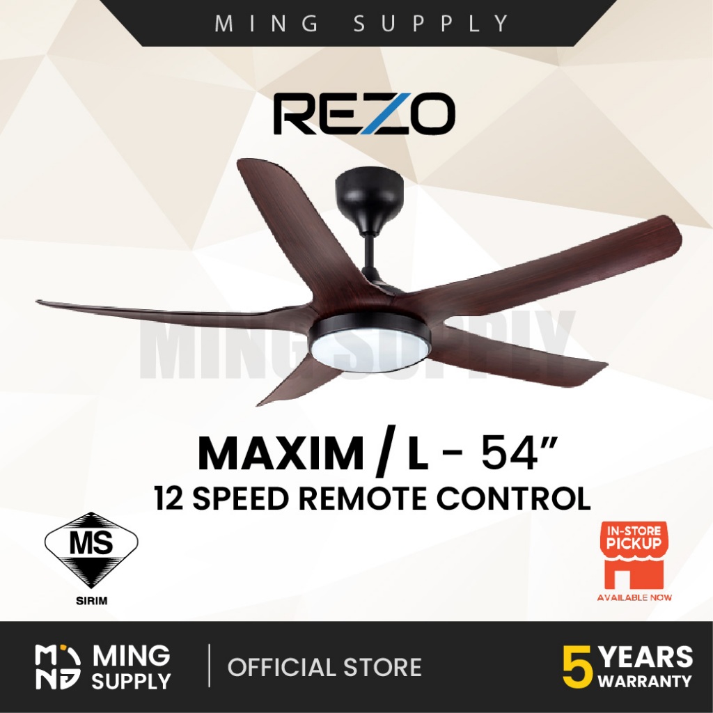 Sirim REZO Ceiling Fan MAXIM 54 LED Signature Model DC Motor Remote