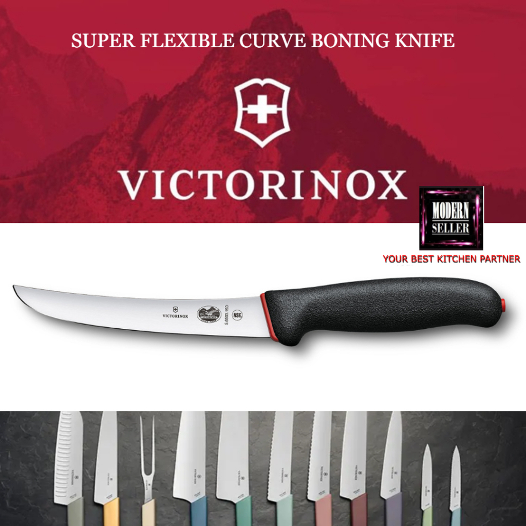 Victorinox D Fibrox Grid Cm Boning Knife Curved Pisau Tulang