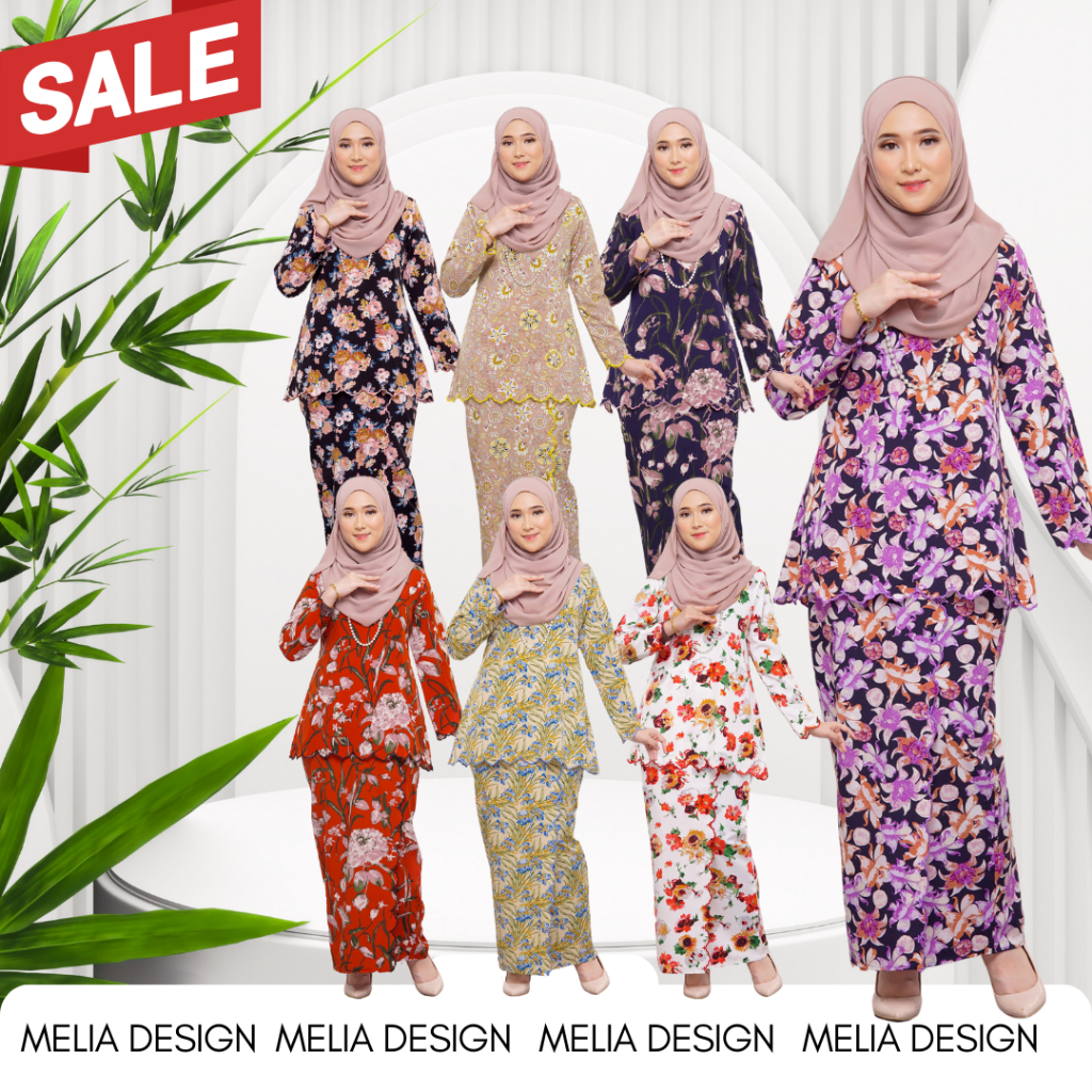 By Melia Design Baju Hot Viral Kedah Kalsom Moden Sulam Biku Cotton