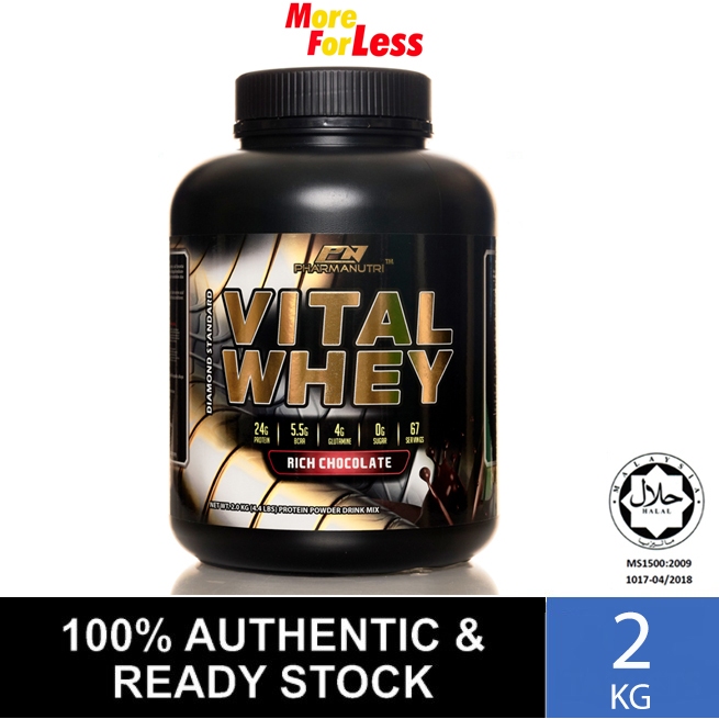 FREE SHIPPING Vital Whey 2kg Jakim Halal 24g Protein Isolate 0g