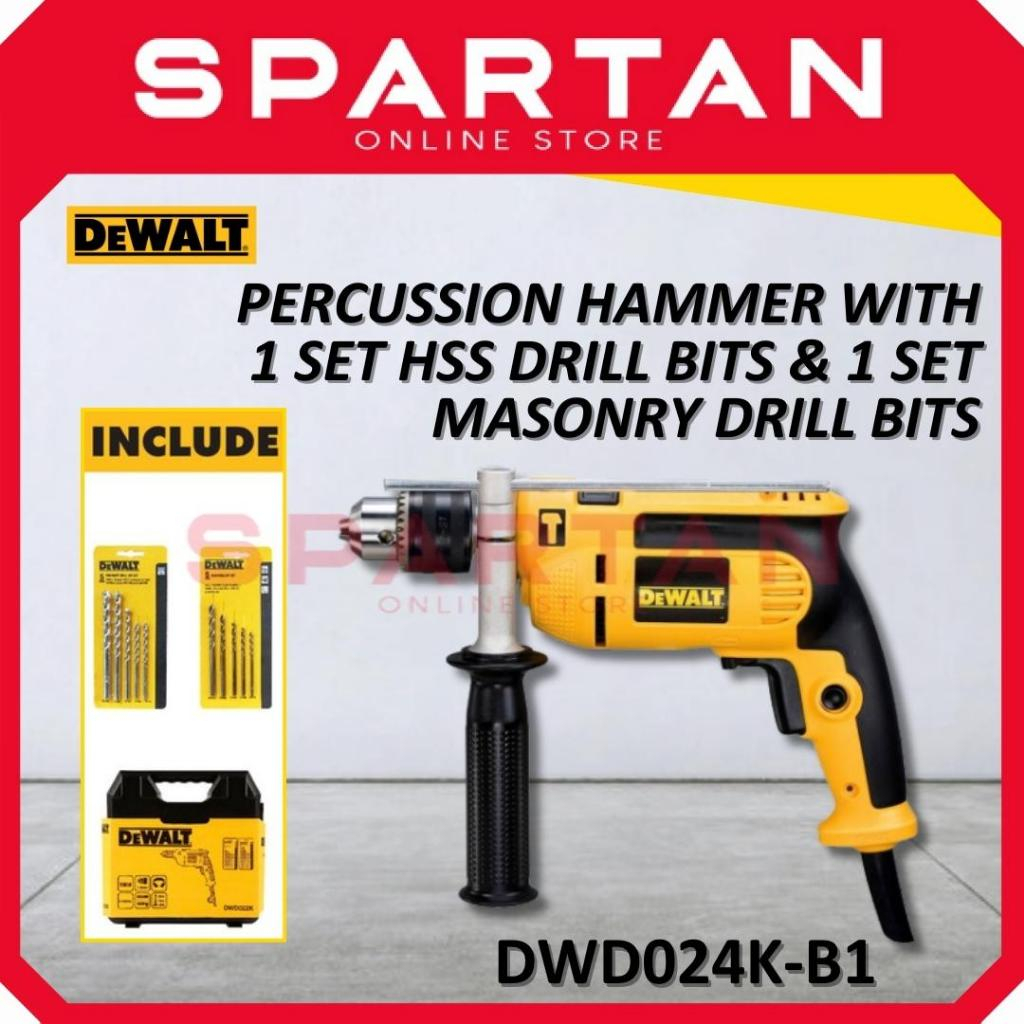 DEWALT DWD024K B1 650W 13mm Percussion Drill With 1set HSS Drill Bits