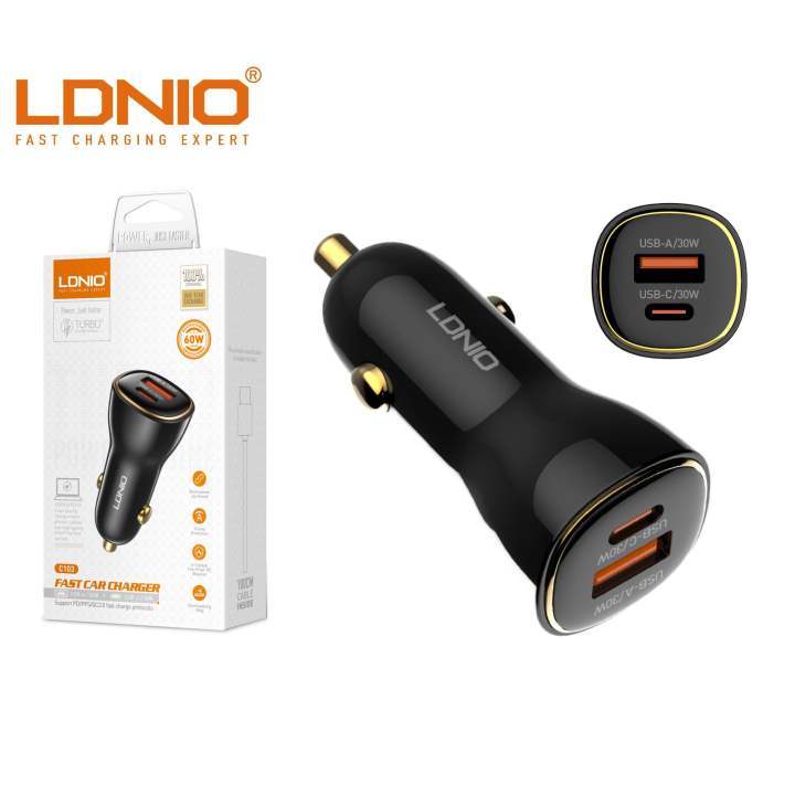 Ldnio Usb C W Usb A W Fast Charging Car Charger C Shopee Malaysia