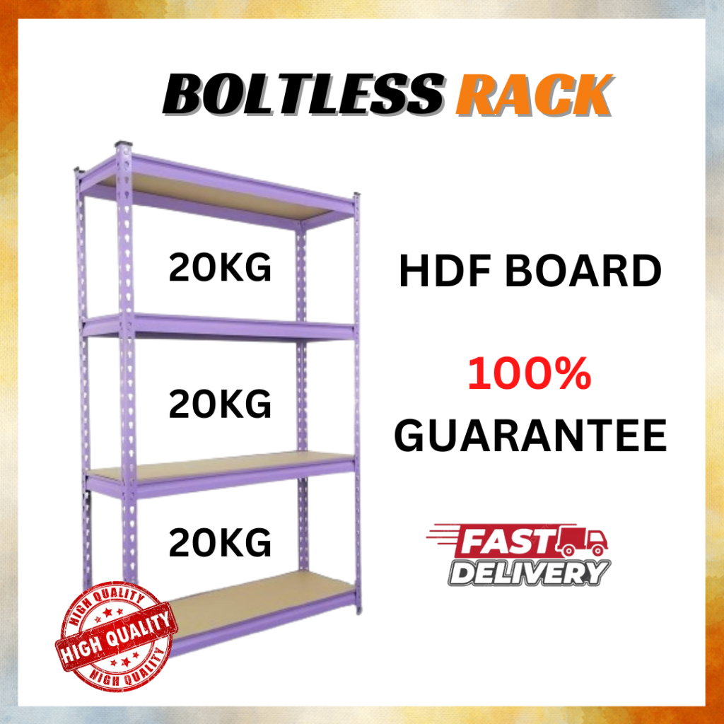 Boltless Rack Tingkat 4 Tier Besi Simpanan Shelf Kitchen