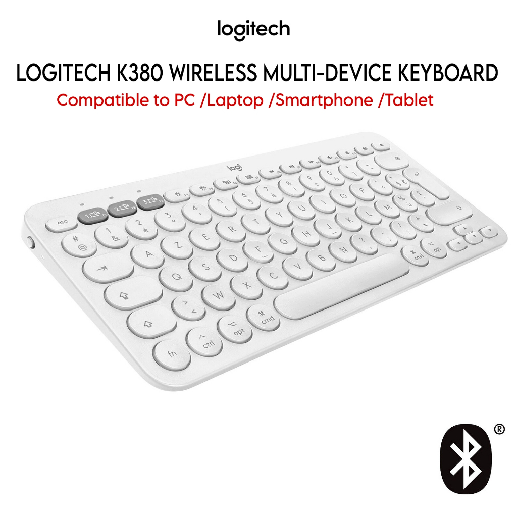 LOGITECH K380 MULTI DEVICE BLUETOOTH KEYBOARD Minimalist Keyboard For