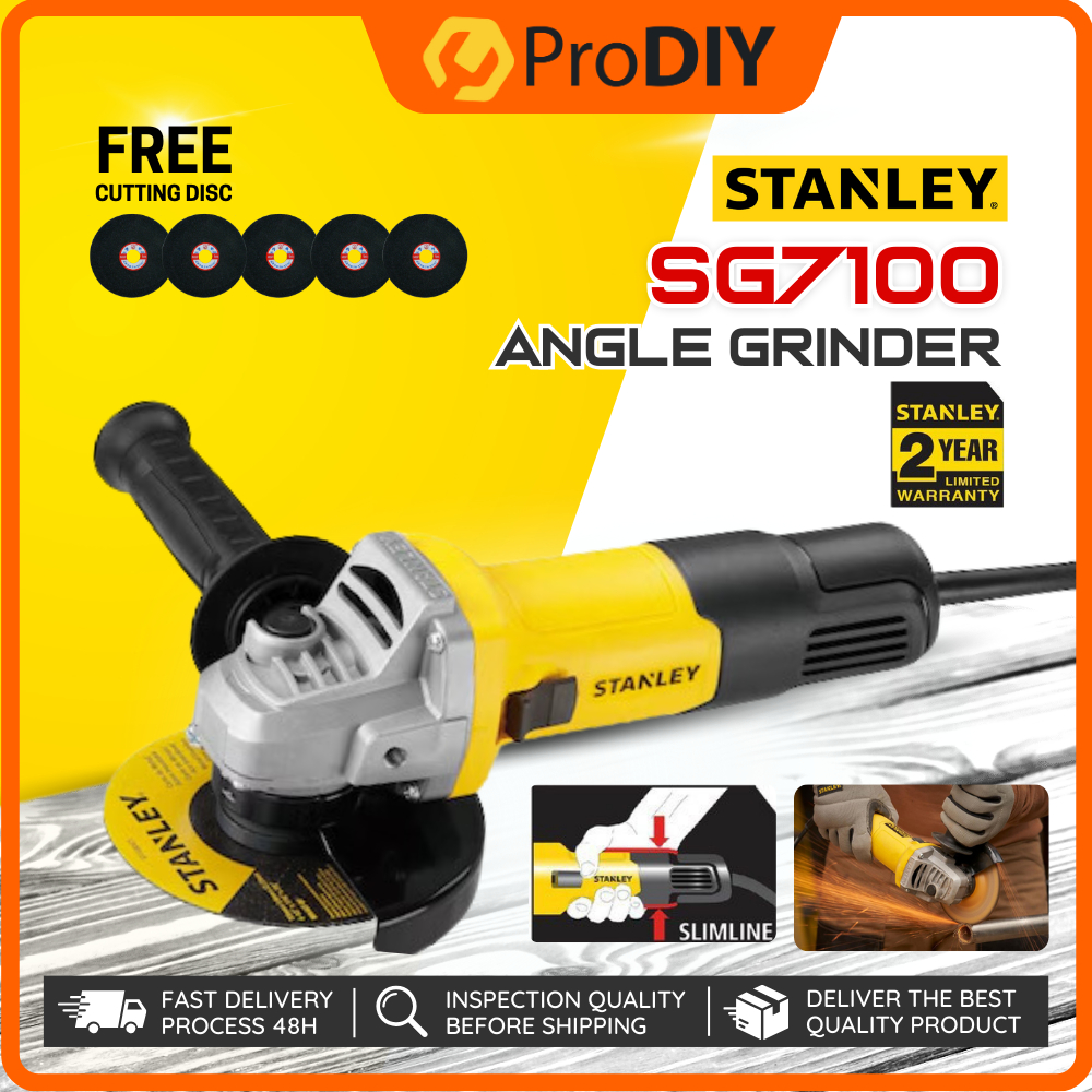 STANLEY SG7100 4 Inch Angle Grinder 750W FOC 5PCS Cutting Disc Shopee