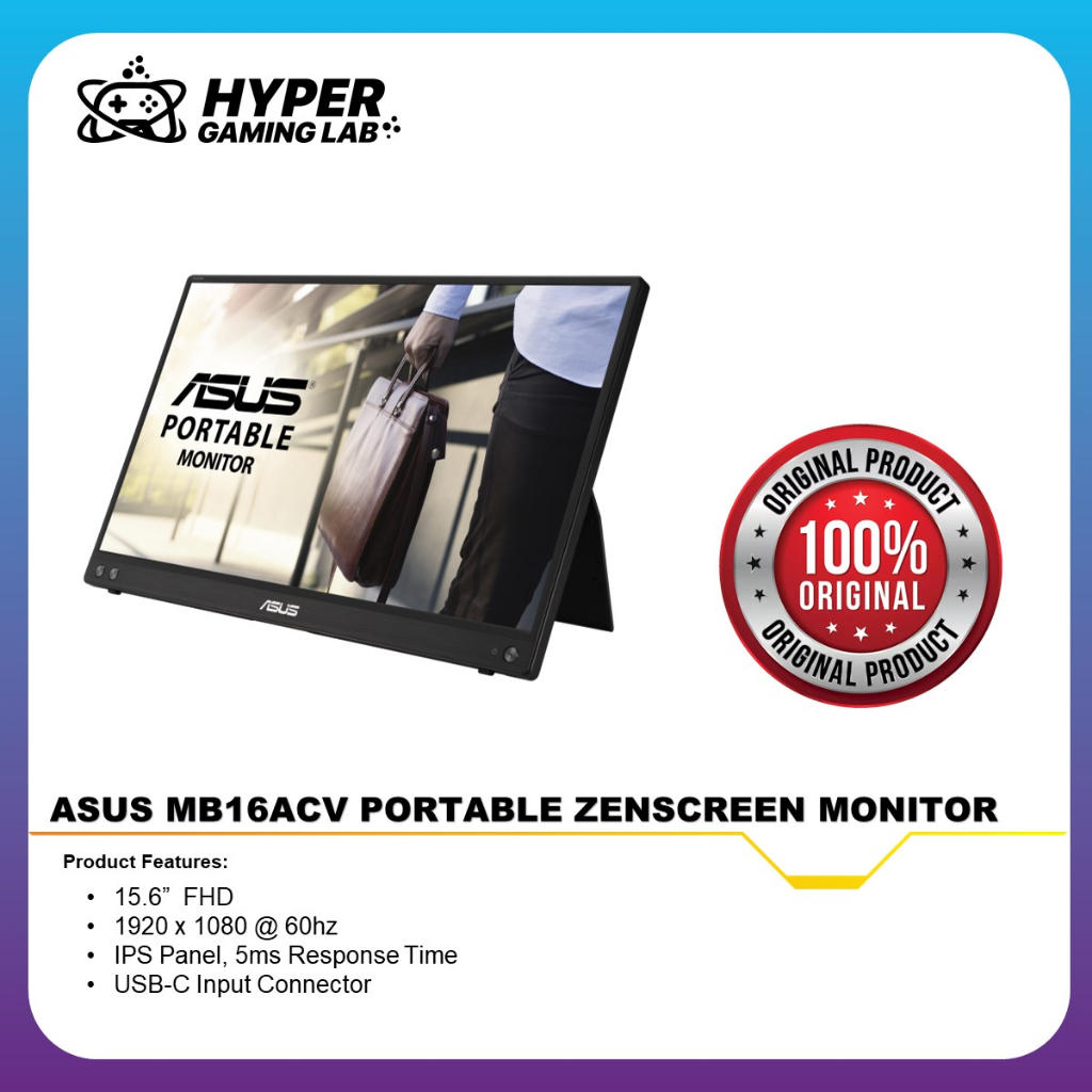 Asus Zen Screen Mb Acv Usb Monitor Inch Full Hd Ips Hybrid