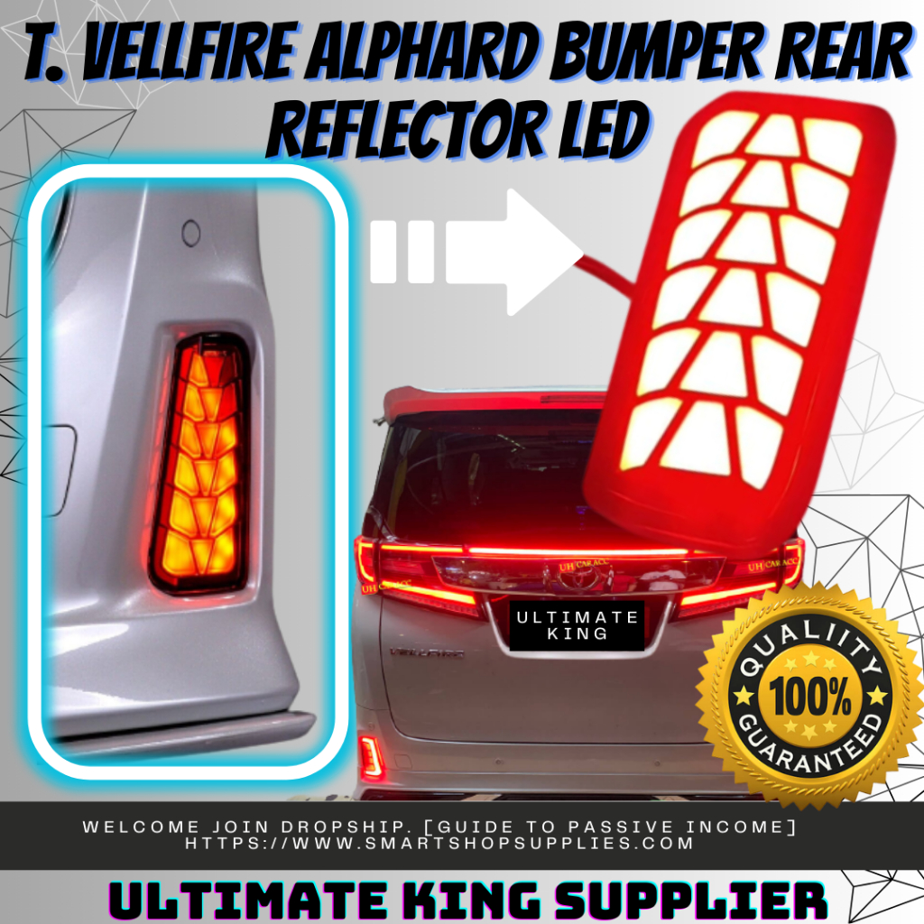 Toyota Vellfire Alphard Anh Bumper Rear Reflector Led Running Light