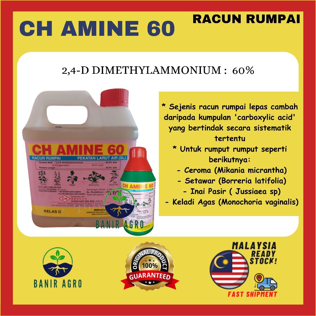 CH AMINE 60 1Liter 4Liter 2 4 D Dimethylammonium 60 Racun Rumput