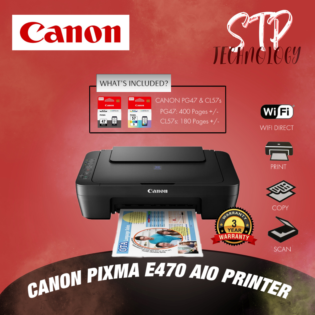 Canon Pixma E Wifi Wireless All In One Color Inkjet Printer Pg