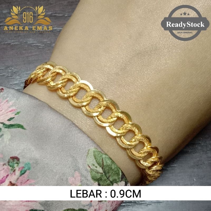 RESTOCK HOT ITEM Rantai Tangan Emas Coco King Leper Emas 916