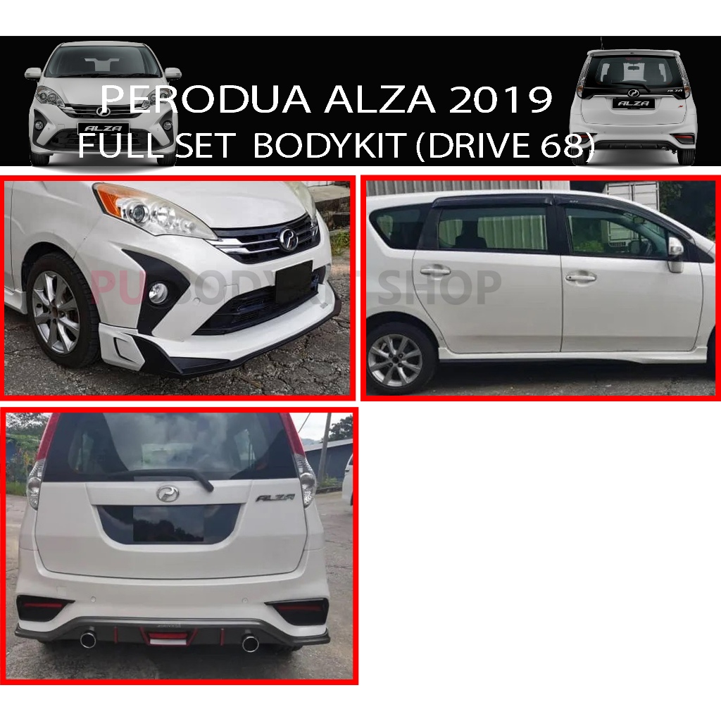 Perodua Alza Facelift Full Set Bodykit Pu D Front Skirt Side