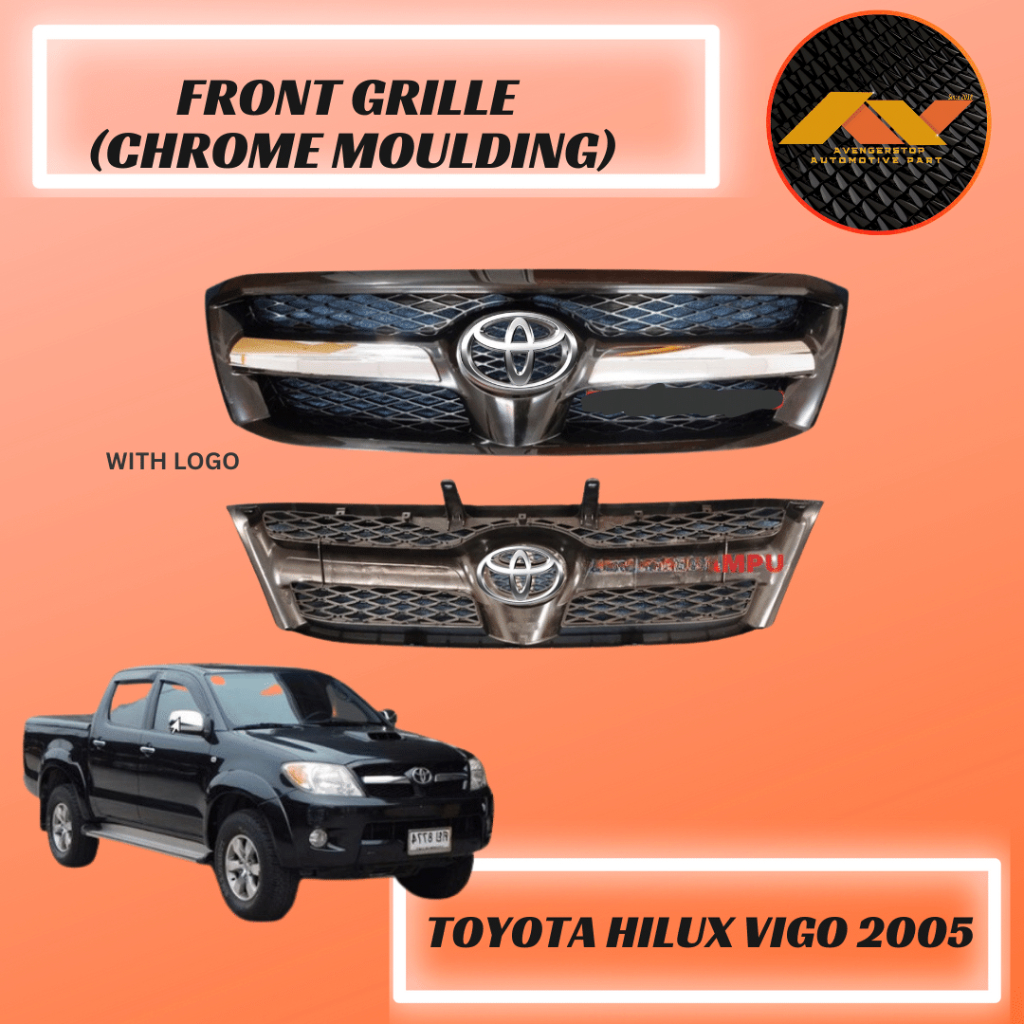 Toyota Hilux Vigo Kun Front Grille With Chrome Black Moulding