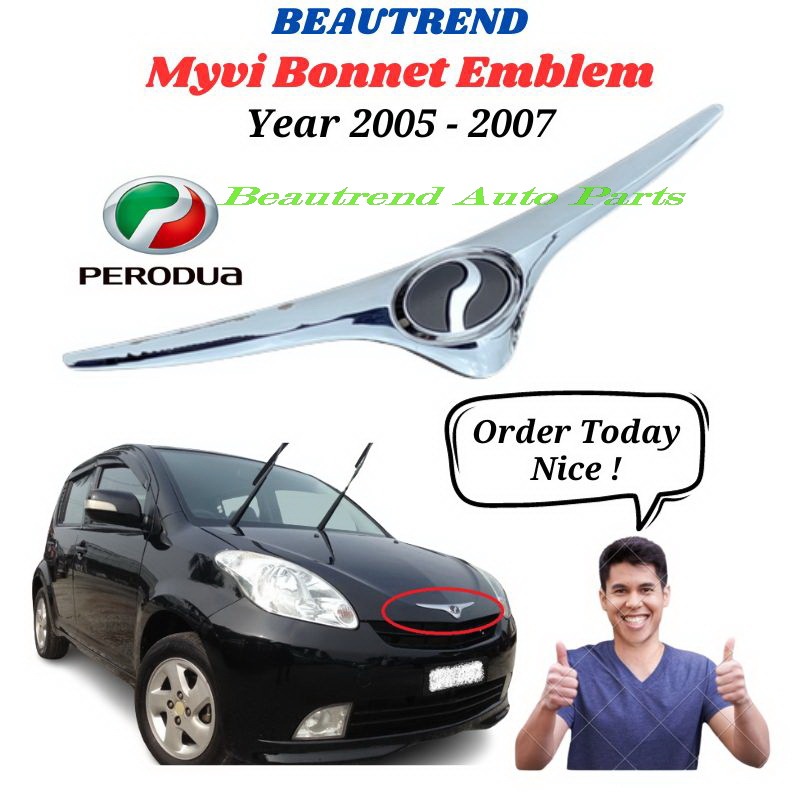 Lambang Perodua Myvi Bonnet Emblem Logo Badge Bonet Depan