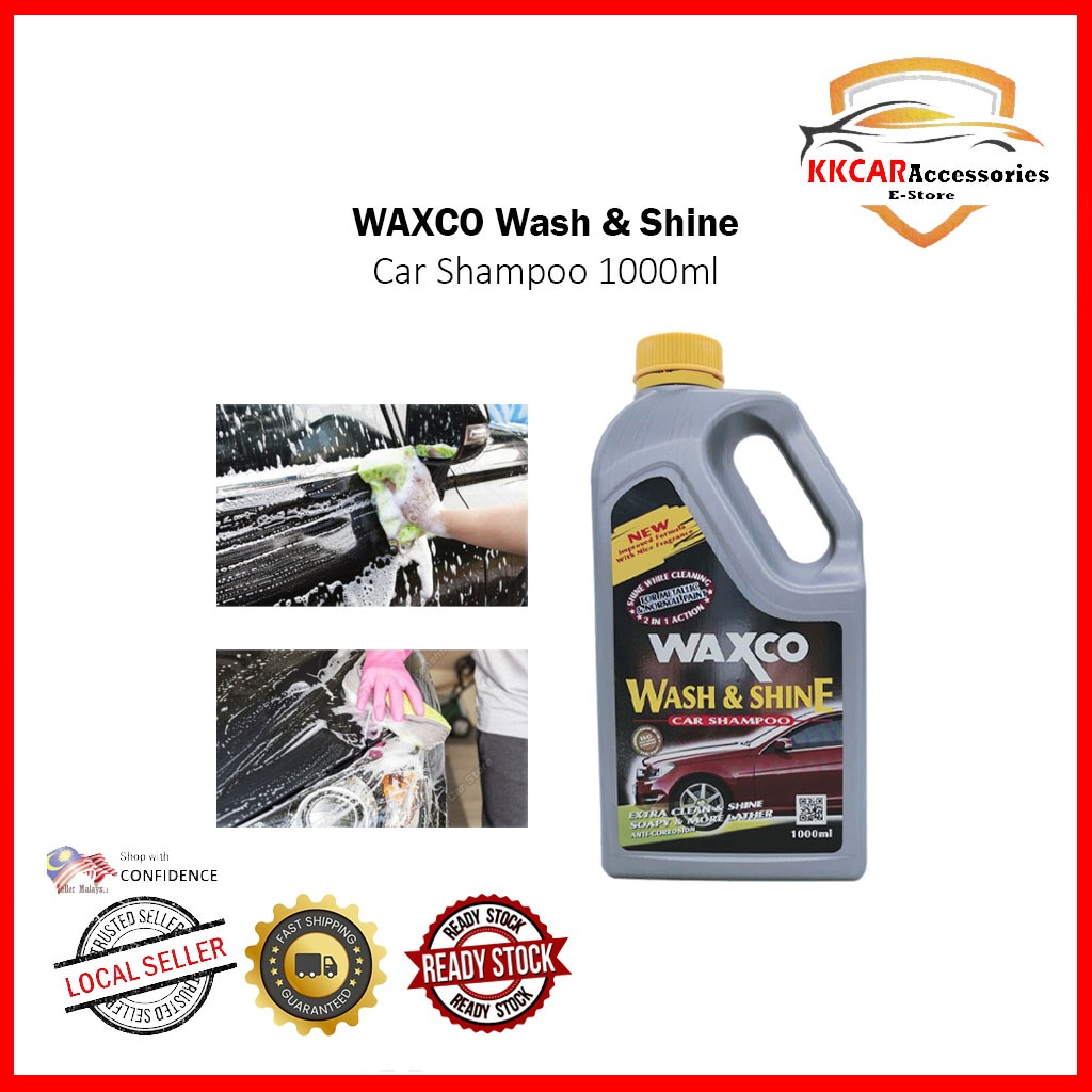 Waxco Wash Shine Car Shampoo 1000ml Sabun Syampu Kereta Snow Wash