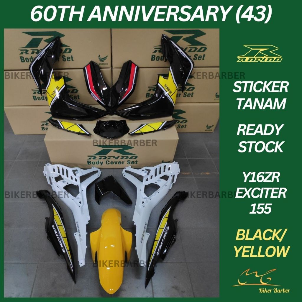 RAPIDO Cover Set Yamaha Y16zr Exciter 155 60th Anniversary 43 Body