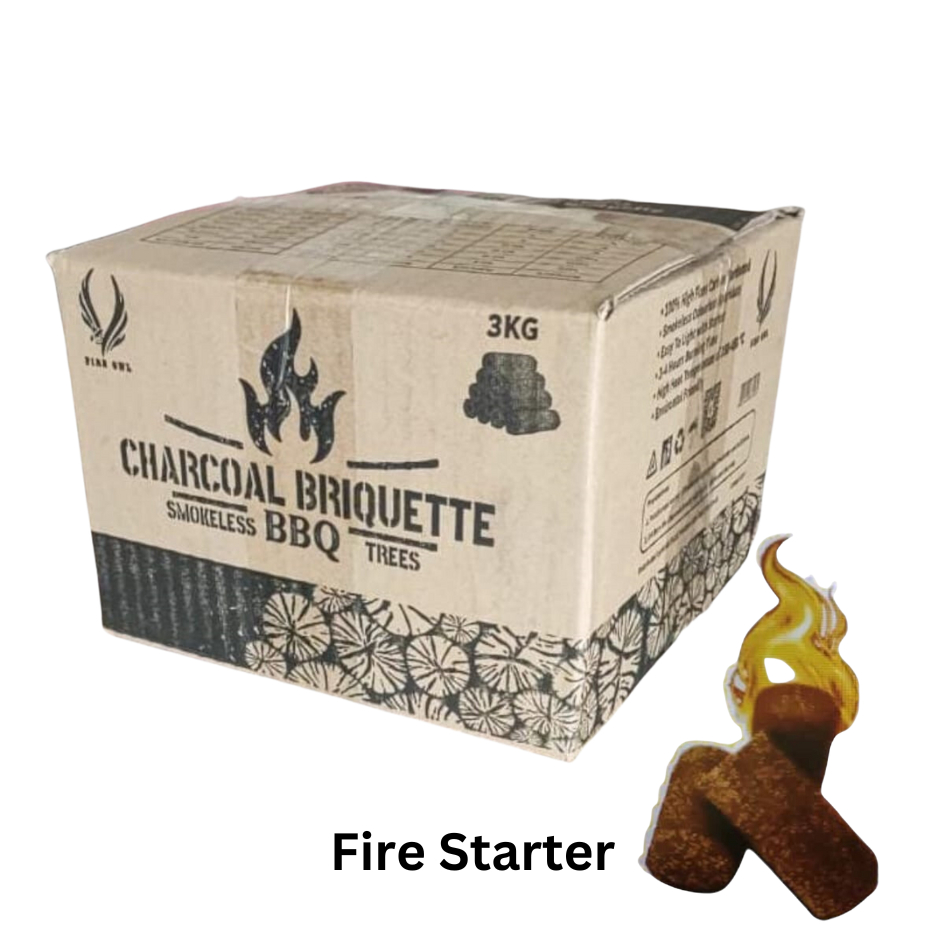 Smokeless Charcoal Briquette Kg Export Grade With Fire Starter Arang