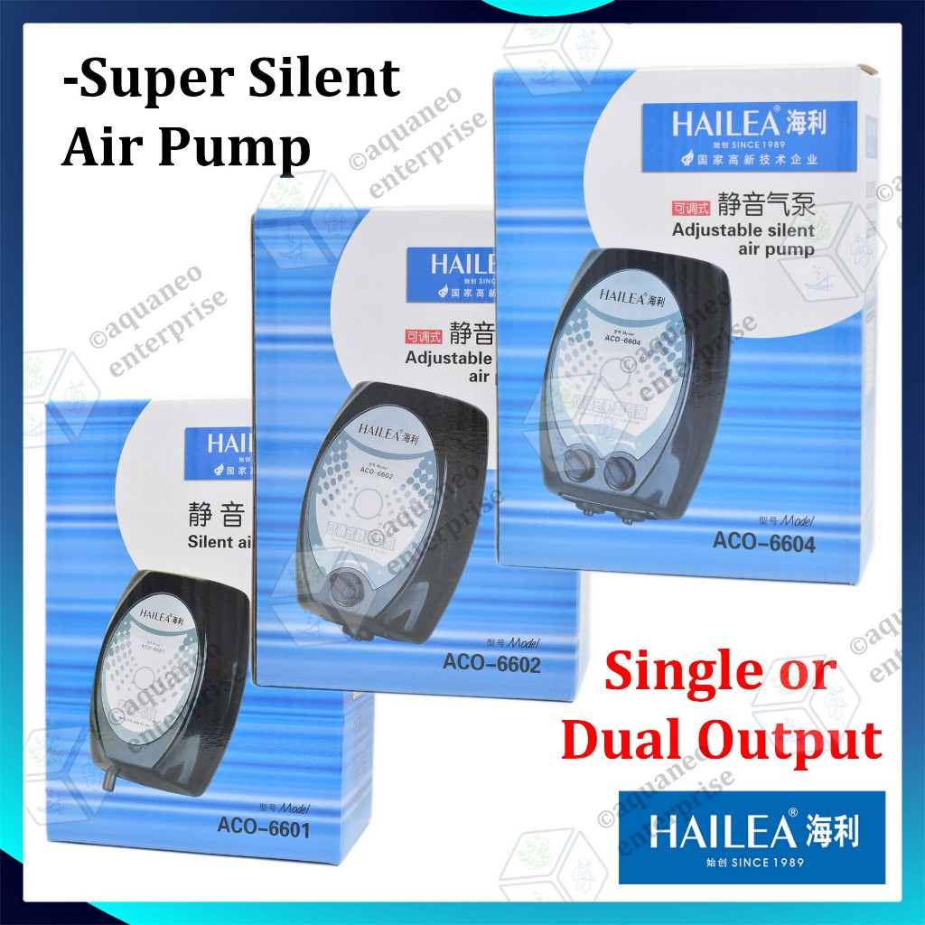 Hailea Super Silent Aquarium Air Pump Single Dual Output Aco Aquarium