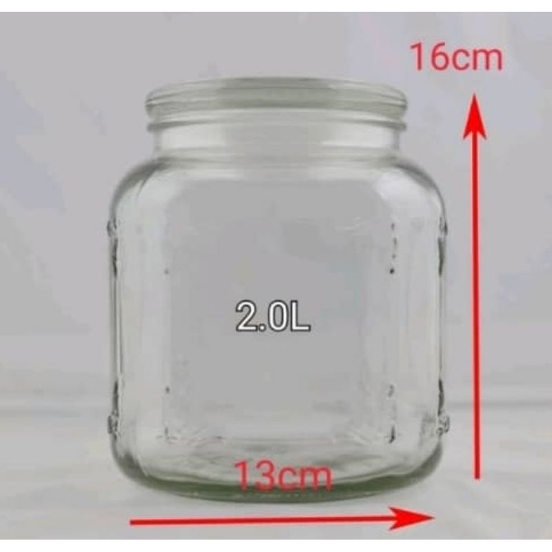 2 Liter 3 Liter Square Airtight Glass Jar Balang Kaca Kedap Udara