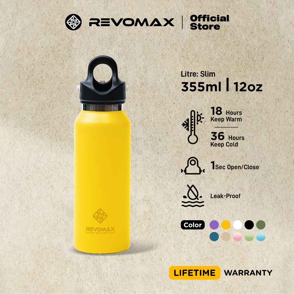 Revomax Ml Oz Slim V Vacuum Insulated Thermal Flask Water