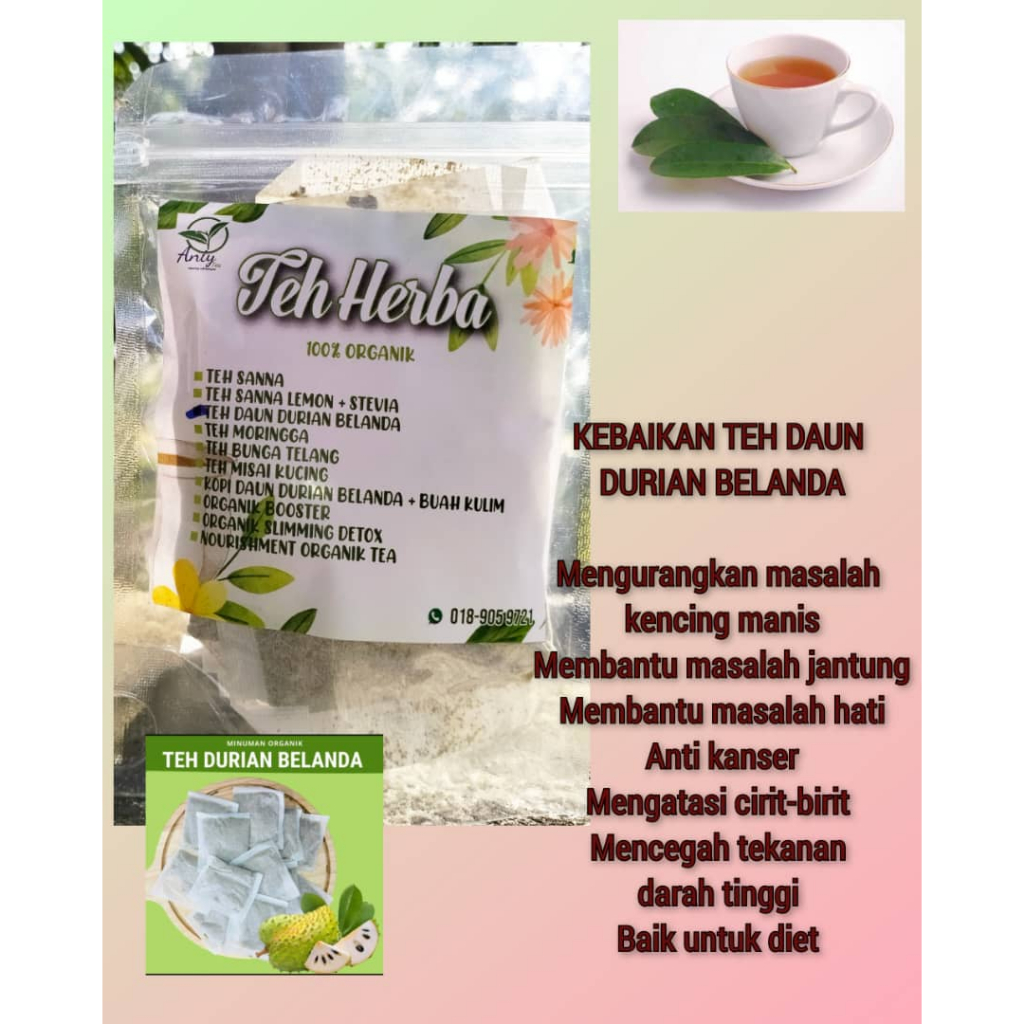 TEH DAUN DURIAN BELANDA 10 Uncang Shopee Malaysia