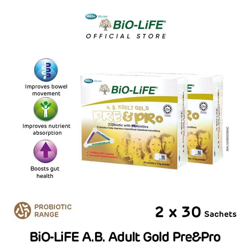 Bio Life A B Adult Gold Pre Pro X Sachets Expiry Date January