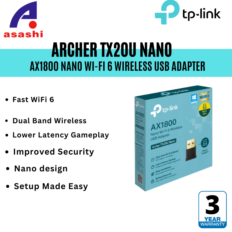 Tp Link Archer Tx U Nano Ax Dual Band Wifi Usb Adapter Shopee