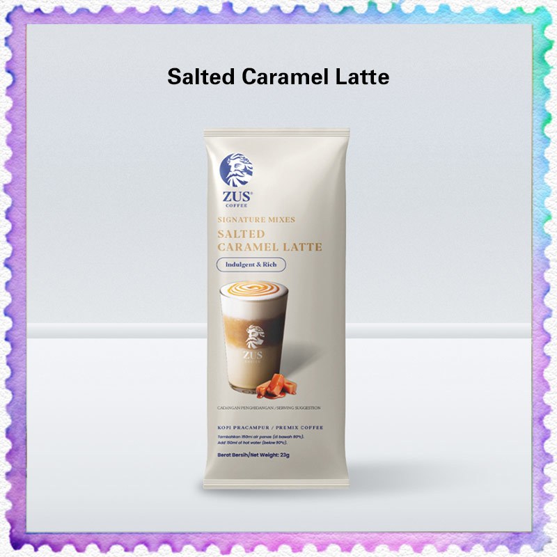 Zus Coffee Salted Caramel Latte Sachet G Signature Mixes Premix Stick