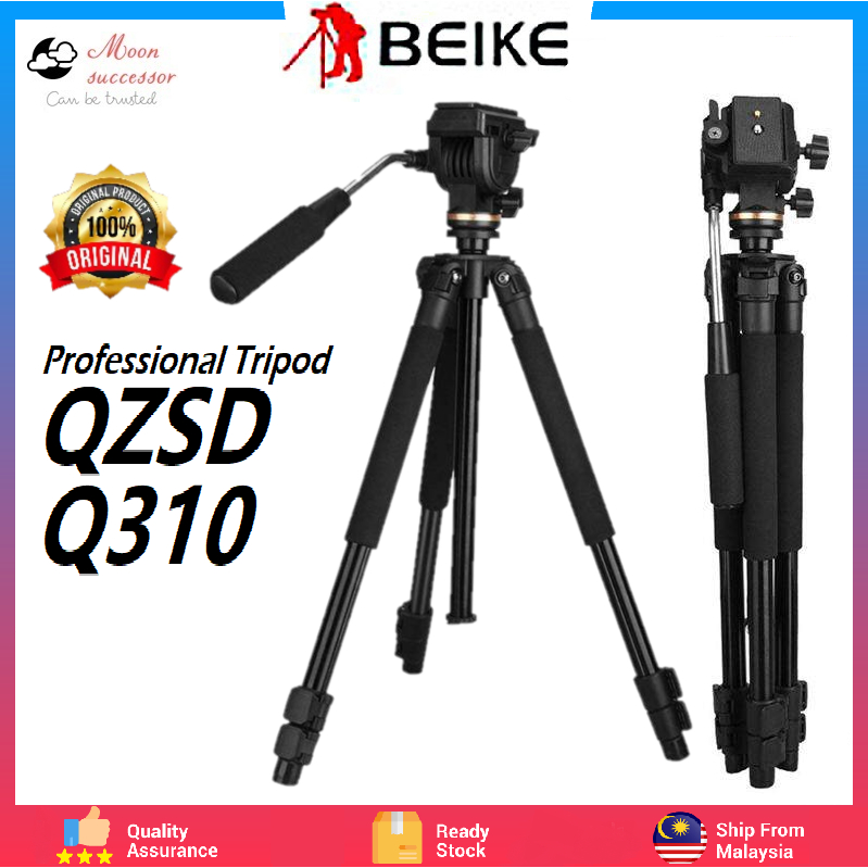 Beike QZSD Q310 Professional Tripod Travel Tripod Handle With 360