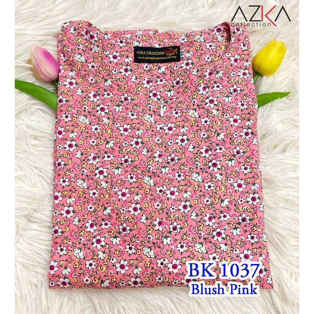 Kurung Pahang English Cotton Berpoket V By Azka Baju Kurung Berpesak