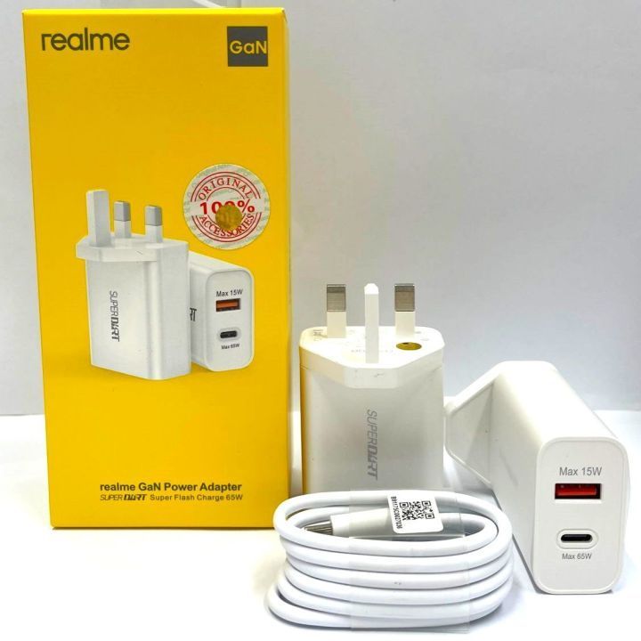 Realme Gan Power Adapter Super Vooc In Fast Charger Data Cable W